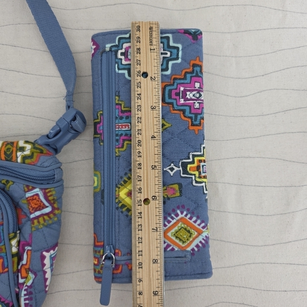 Vera Bradley Womems Crossbody Hip Pack & Wallet Blue Painted Medallons Bag Purse - Picture 9 of 14